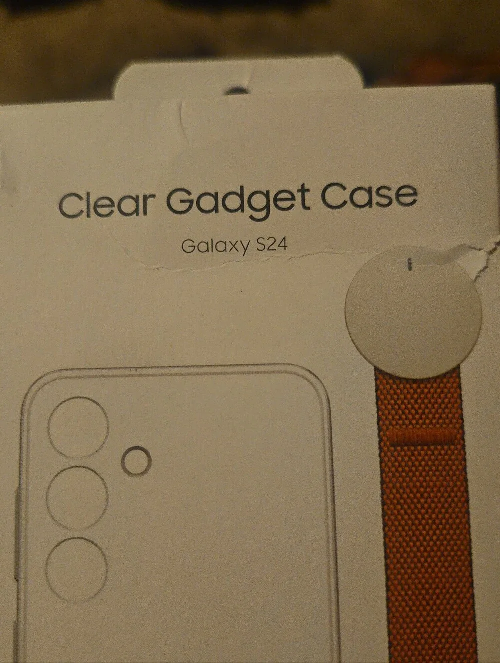 Samsung Clear Gadget Case Galaxy S24 with Orange Strap Accent